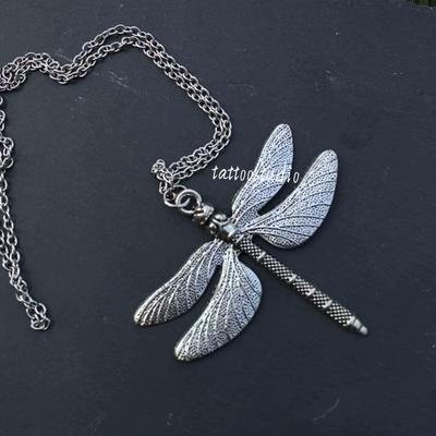 Μεγάλο μενταγιόν Dragonfly Κολιέ με μακριά αλυσίδα Boho μακρύ κολιέ καλή τύχη Γυναικείο κολιέ πεταλούδα