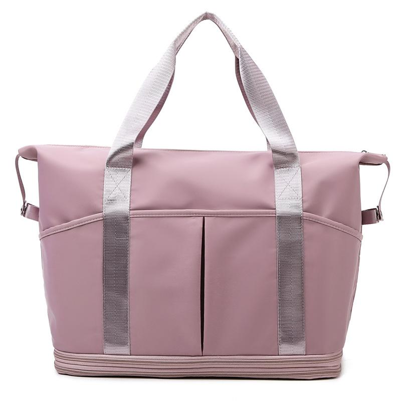 Double-layer expansion travel bag women's large-capacity short-distance portable maternity duffel bag dry and wet separation sports fitness bag