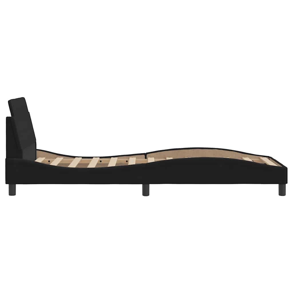 Dover Bed Frame with Headboard Black 90x190 cm Velvet