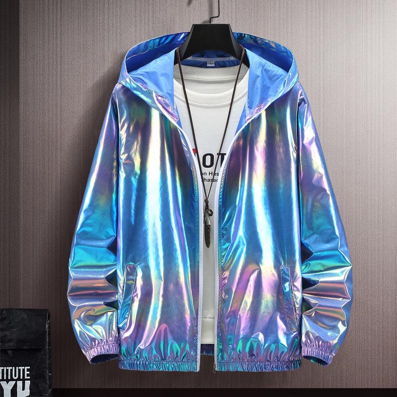 Men's Colorful Reflective Gradient Summer Jacket - Ice Silk Ultra-Thin Sun Protection