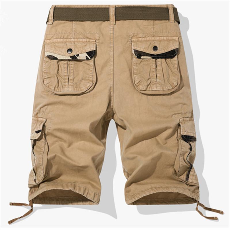 Men's Casual Cargo Shorts Multi-Pocket Cotton Work Shorts Outdoor Hiking Shorts Summer Loose Fit Tactical Knee Length Trousers