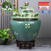 Jingdezhen Goldfish Tank: Floor-Standing Ceramic Water Feature for Balcony, Office, or Living Room.