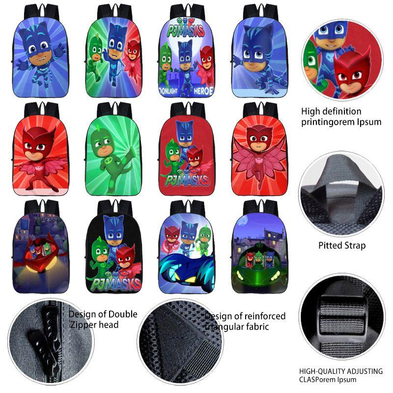 Durable Pj Mask Backpack For Kids With Vibrant 3d Cartoon Design And Adjustable Padded Straps