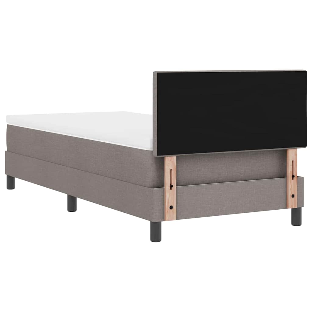 Box Spring Bed with Headboard Taupe 90 x 200 cm Fabric