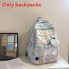 Capacity Large Backpack With Grid And Cartoon Dog Cat Print Design Daily For