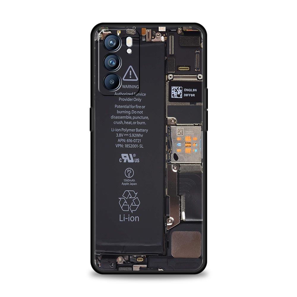 Handyhülle mit Hauptplatinen-Motiv für Oppo Reno 13, 12, 11, 10, 7, F, Find X5, X6, A98, A80, A79, A78, A57, A54, A31, A17 Pro 5G (weiches TPU)