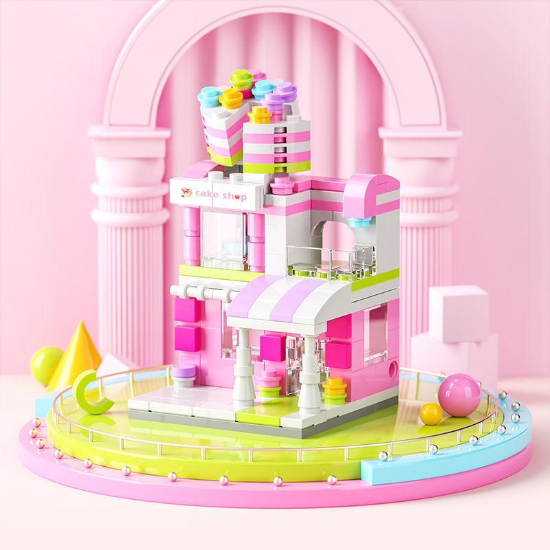 DIY Architecture Store Street View Food House Building Blocks Kit Girls Bricks Classic Movie Model Kids Toys For Children