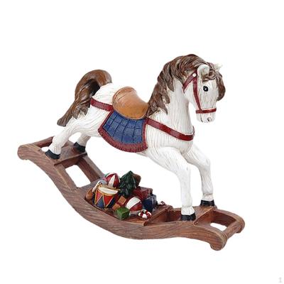 Modern Rocking Horse Figurine, Ornament Decorative Collection Resin Interior Sculpture for Hotel