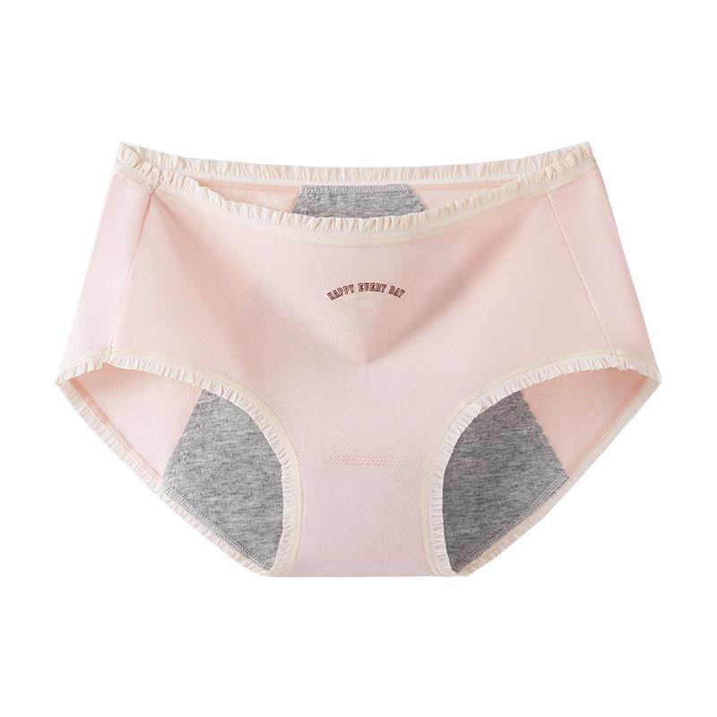 Women's Cotton Menstrual Period Antibacterial Crotch Leak Proof Extended Crotch Triangle Briefs