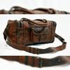 New 16" Goat Leather Travel Bag Gym Duffel Brown Duffle Men Overnight Luggage