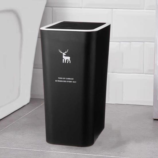 Coș de gunoi 9L/12L Tip de împingere Design îngust Deschidere largă Dovada câinilor Economisește spațiu Bloc miros de elan Tip presa de imprimare Capac Coș de gunoi Accesorii de bucătărie