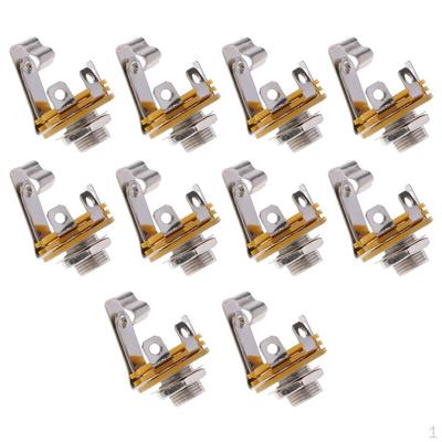 10er-Pack 1/4''-Zoll-Buchsen 6,35 mm Mikrofon TS-Buchse Einbaubuchse für E-Gitarre