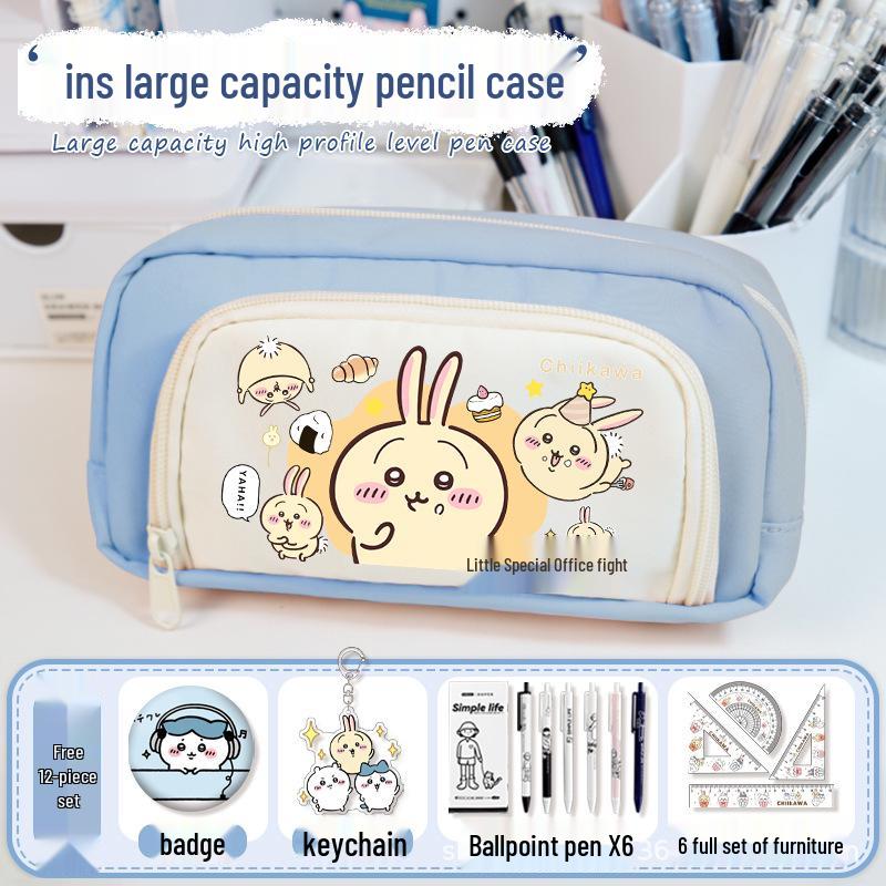 Chiikawa 2025 Torba Ita - Duża Pojemność Podwójna Warstwa Etui na Ołówki Anime dla Dziewcząt.