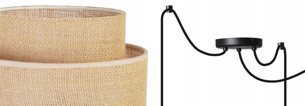 Hanging Lamp, Ceiling Chandelier, Lampshade, Boho Juta