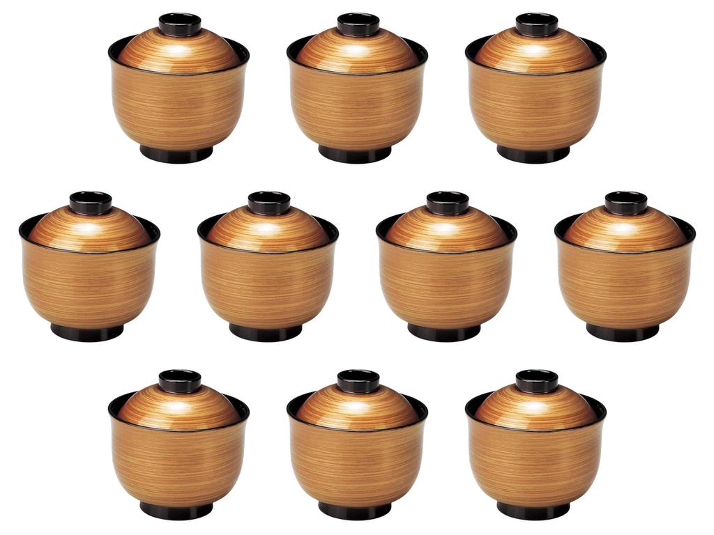 Set of 10 Yuri Small Soup Gold Kasumi x 9 cm Small Soup ABS Setomonohonpo [TA] 3-inch Bowls, [8.9 (6.7) (230cc)] Bowls, Heat-Resistant Resin,