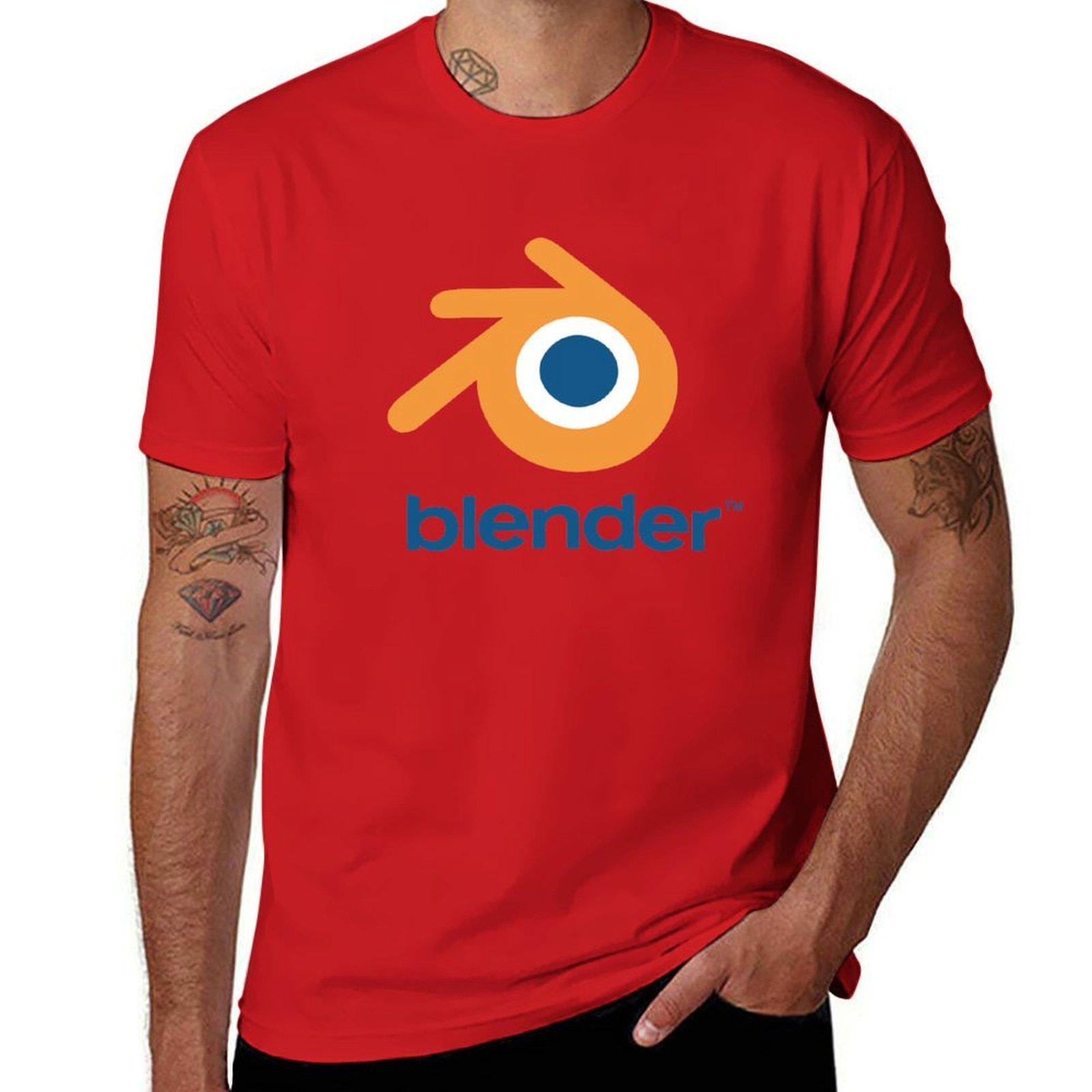 

Blender T-Shirt Short sleeve tee Blouse plain black t shirts men S