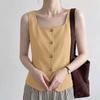 ZANZEA Canottiere Casual da Donna con Scollo a U, Colore Unico, Vestibilità Larga, Senza Maniche