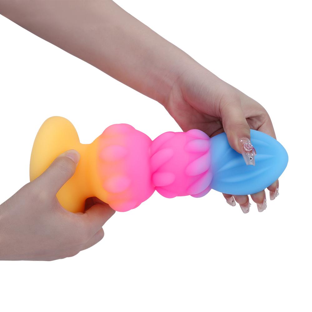 MoDi Luminous Anal Plug Small Dildos For Women Men Buttplug With Suction Cup Sex Tool Adult Silicone Dildo Anal Dilator Sex Toys