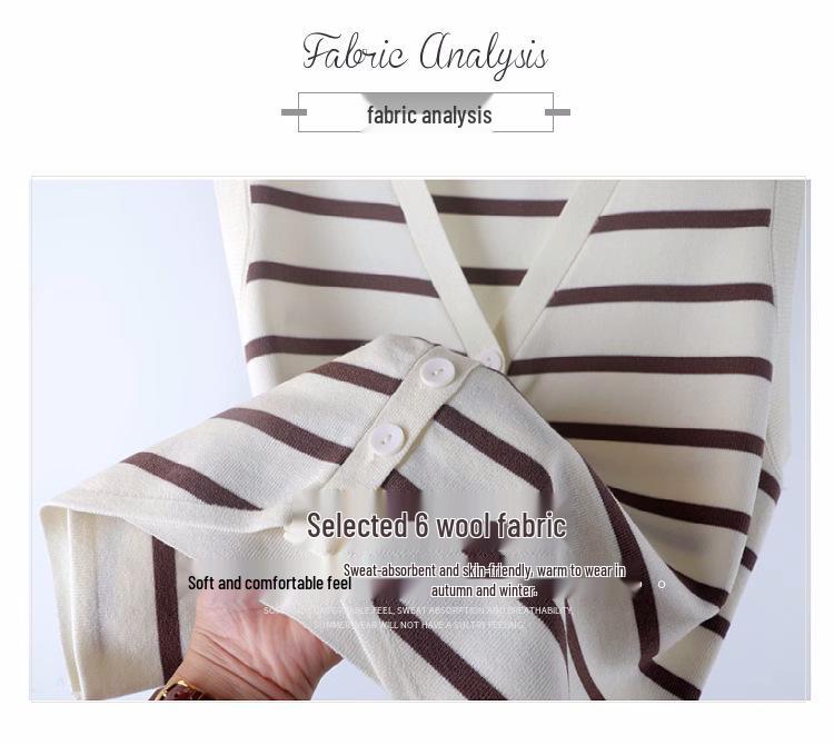 Striped Sleeveless Cardigan for Women - French Chic Autumn 2026 Vest