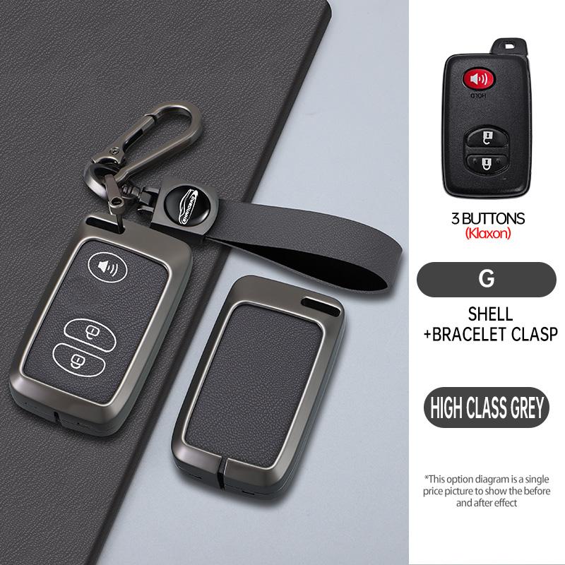 Car Key Case Cover Zinc Alloy Leather For Toyota Prius 30 Alpha Aqua Land Cruiser Auris For Lexus Lc 200 2012-2014 Parts Keychai