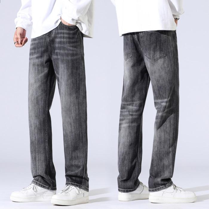 New Zipper New Straight-leg Trendy Men Loose Trendy Personalized Heavy Industry Versatile Jeans