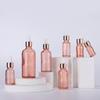 Dropper Bottles Refillable 5-100Ml Rose Gold Lid Cosmetic Container Glass Aromatherapy Liquid For Essential Massage Oil Pipette