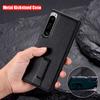 Metall-Ständer-Hülle für Sony Xperia 1 5 10 III 5 II 10 IV Schlichte PU-Leder Stoßfeste Hülle für Xperia 1 IV 5 IV XQ-CT54