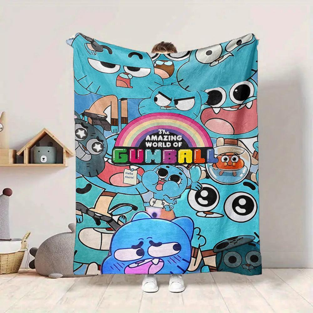 1 יחידה שמיכת פלנל נעימה עם הדפס 'עולם מסטיקים', קלת משקל, מחממת, לשימוש על ספה, מיטה, סלון