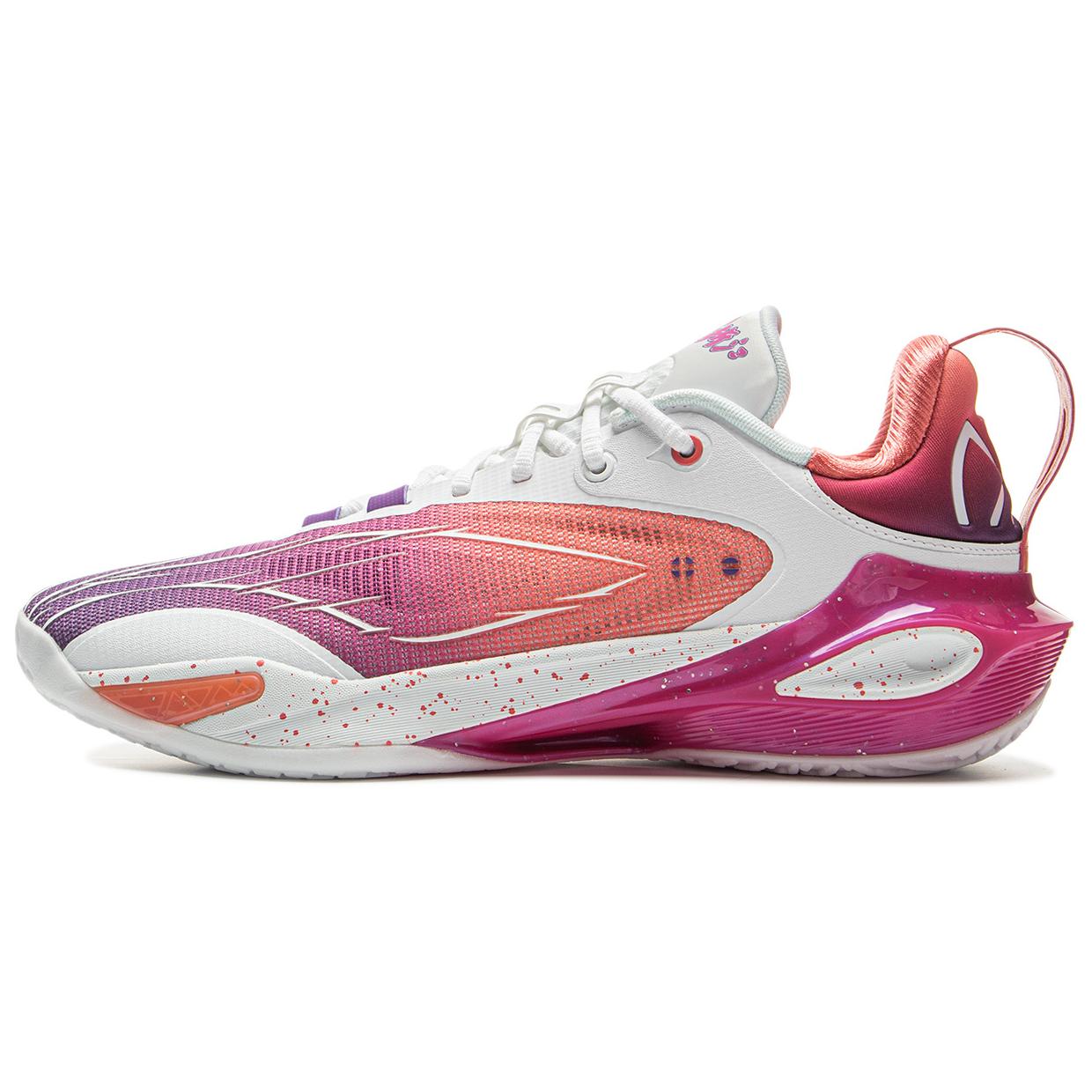 

new LiNing Flash Strike 11 Low Top Performance Basketball Shoes Men s Daylily Purple Sunset Pink 40
