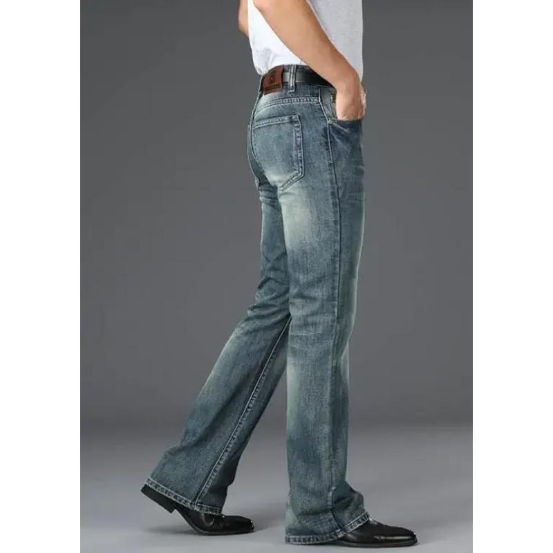 Men's Flared Pants Classic Flared Jeans Loose Leg Jean Boot Cut Trouser