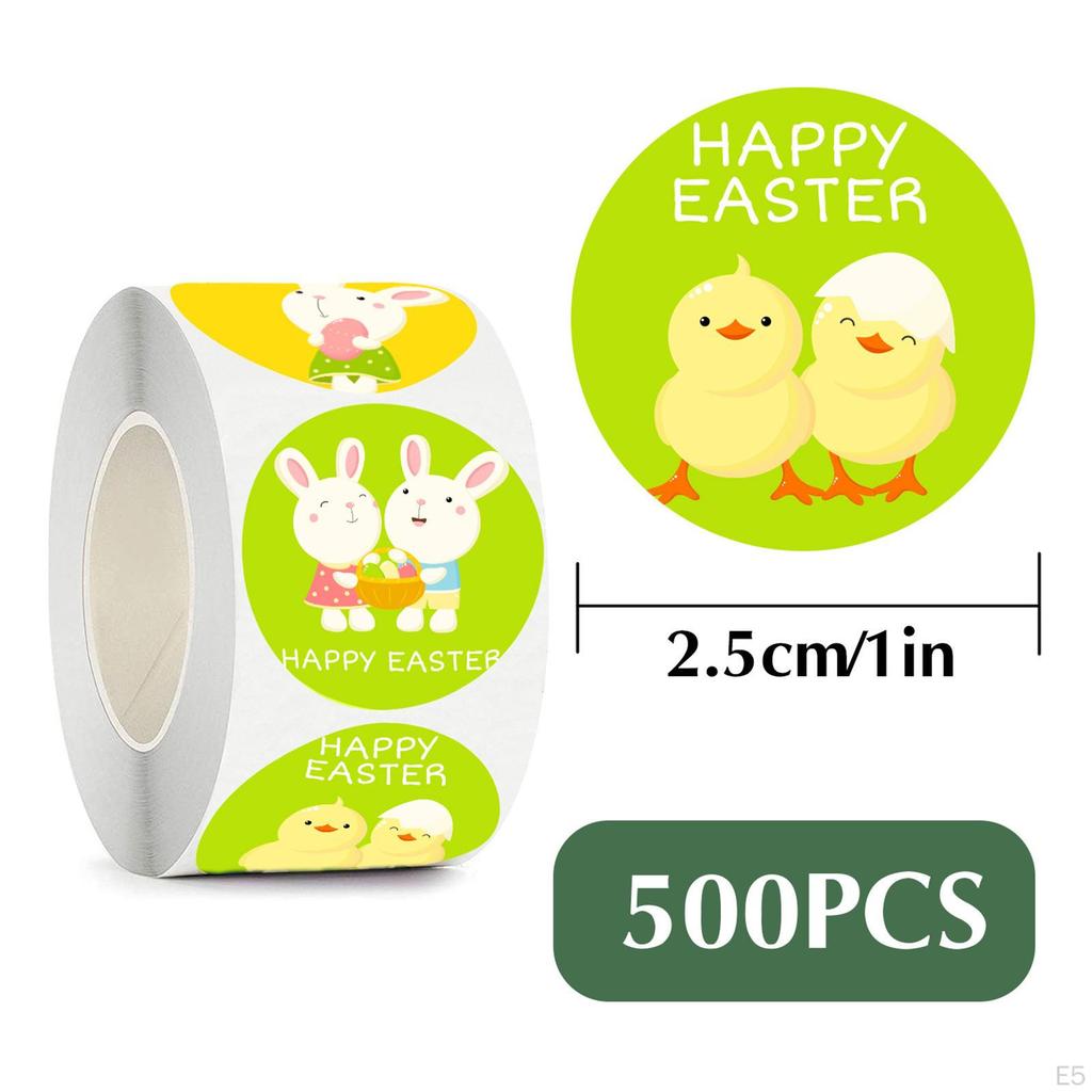 500 Cute Easter Egg Stickers Envelope Seal Seals Crafts for Birthday Packing Box Festival