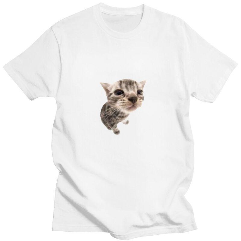 Custom Mens I Wake Up I Act Silly Cat Meme T Shirt Short Sleeves Cotton Tshirt Streetwear Tshirt Leisure Tees Slim Fit Clothes