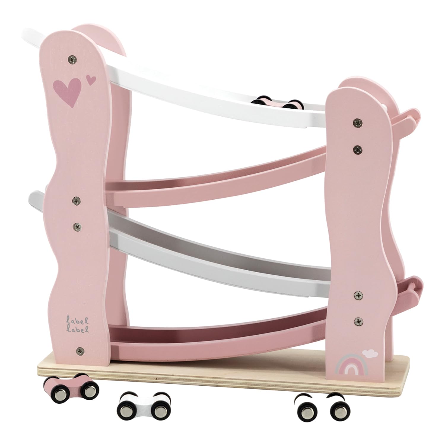 

LabelLabel Wooden Car Slider, Slope Toy, Car Toy, Birthday Gift for 1-2 Year Olds, Boys and Girls, Wooden Toy, Educational Toy (Pink)