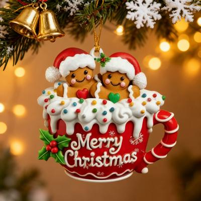 Lebkuchenmann Weihnachtsanhänger Harz Hängedekor für Baum & Zuhause Festliche Keksfigur für Weihnachtsdekorationen