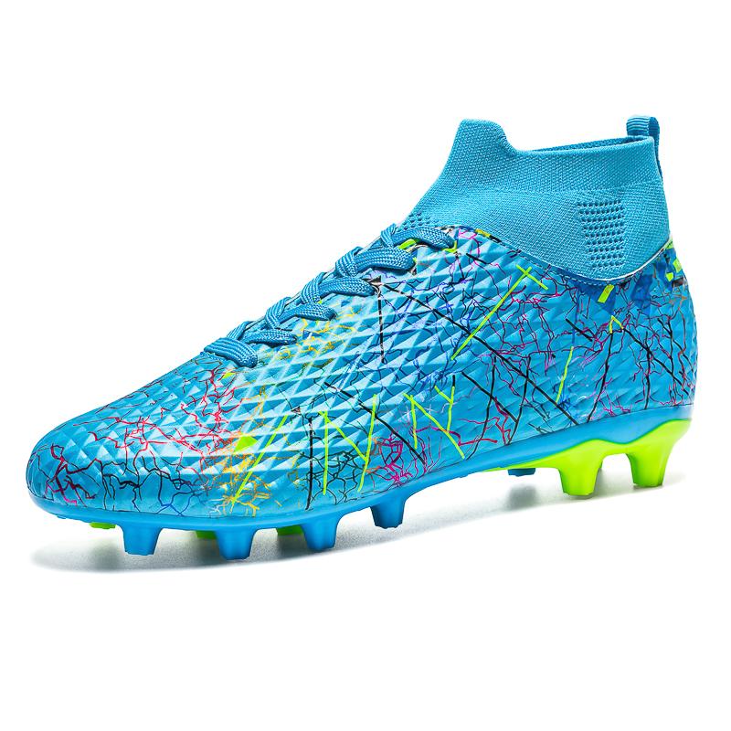 Herren Fußballschuhe FG/TF High Top Neu Verschleißfest Stoßdämpfend Freifeld Professionelles Training Fußballschuhe für Teenager