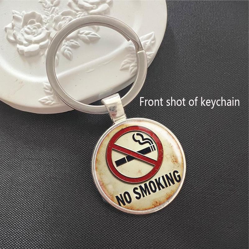Cross-Border Bestseller: Non-Smoking Theme NOSMOKING Gemstone Keychain Pendant