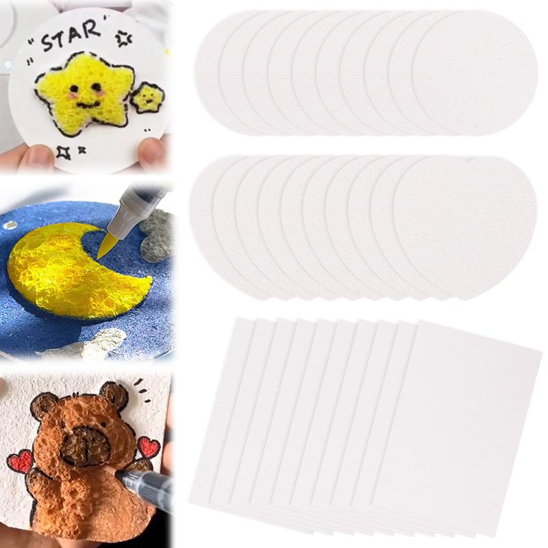 26/36Pcs 3D Drawing Magic Canvas Sponge with Water Brush DIY Art Foam Texture Painting Paper Kids Birthday Party Christmas Gifts