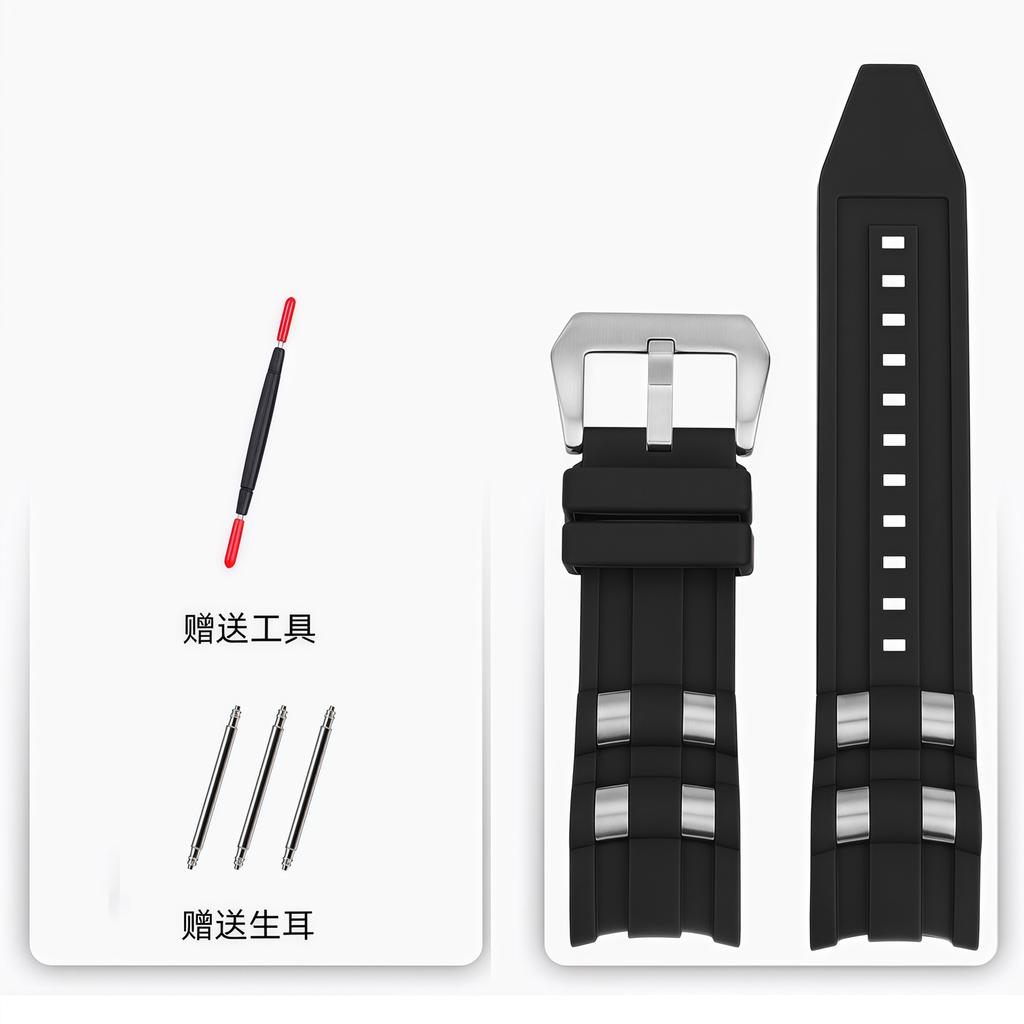 26mm Invicta Russian Diver Watch Band - Silicone Rubber Strap with Metal Pellets, Professional Diver Bracelet for Men/Women