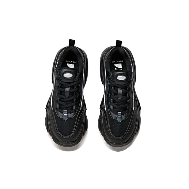 Anta Shock Absorbers Slip Resistant Abrasion Resistant Breathable Low top Chunky Sneakers Women's Black Sneakers 922358894-6