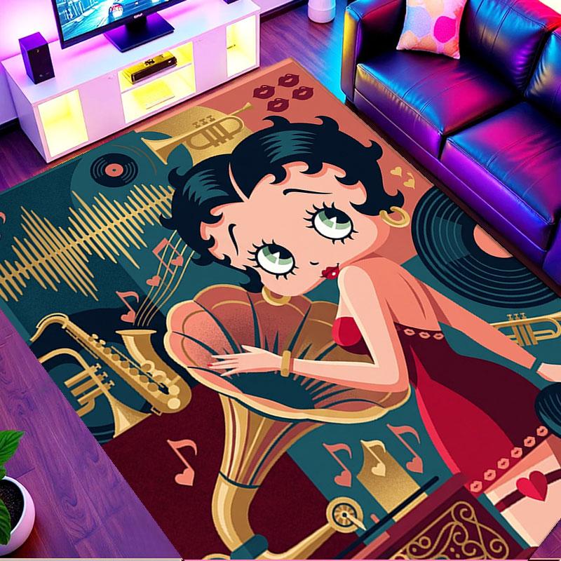Betty Boop Print Rug, Washable Floor Carpet, For Entryway Dorm Laundry Room Office Study, Home Decor Birthday Christmas Gift