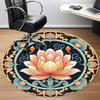 1 Stück Lotus Mandala Büro Runder Teppich, Indoor-Matte Geeignet für Büro, Unter Bürostühlen Schlafzimmer Wohnzimmer Heimdekoration, Raum Deko