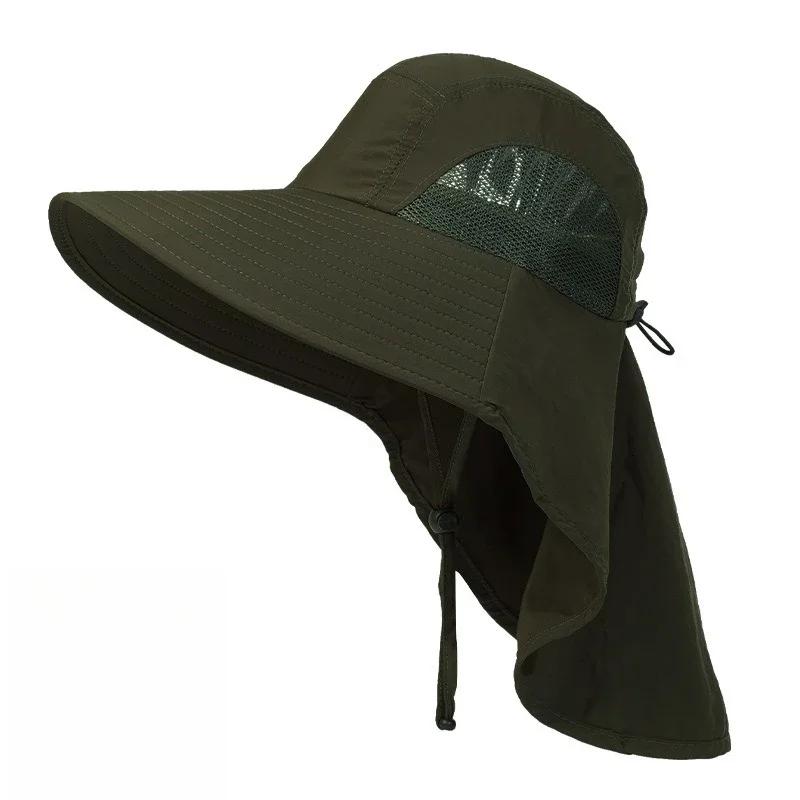 1PC UPF50+ Wide Brim Sun Hat with Neck Flap for Men & Women Outdoor Protection Safari Cap Summer Breathable Hiking Fishing Hats