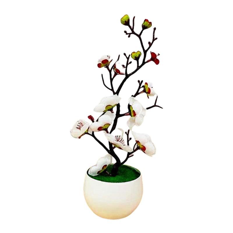 Artificial Potted Flower Tree Faux Foliage Plant for Living Room Office Decoration