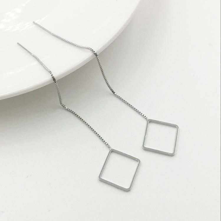 

Украшения Геометрические серьги с бахромой Треугольные Круглые Квадратные Чрезвычайно простая серия Длинные серьги для женщин