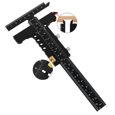 סרגל עיבוד עץ TShape סגסוגת אלומיניום סרגל סרגל סרגל כלי מדידה לנגר DIY עץ