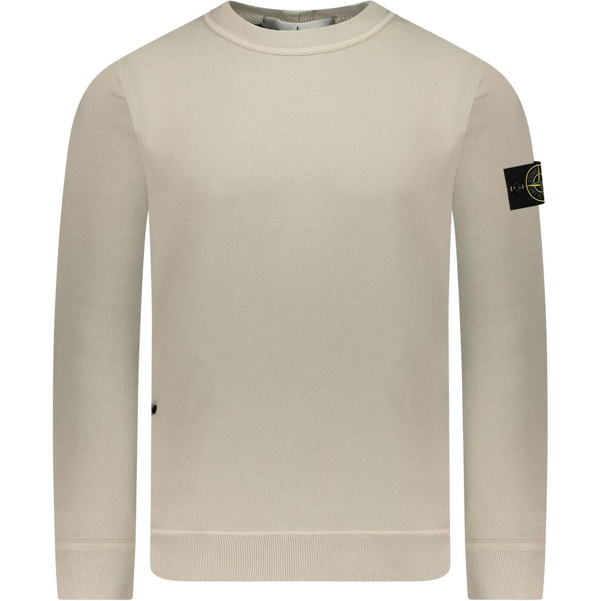 

Stone Island Solid Logo Pattern Crew Neck Pullover Loose Fit Long Sleeve Sweatshirt Men sweatshirt Light-Brown 811561241-V0197 S