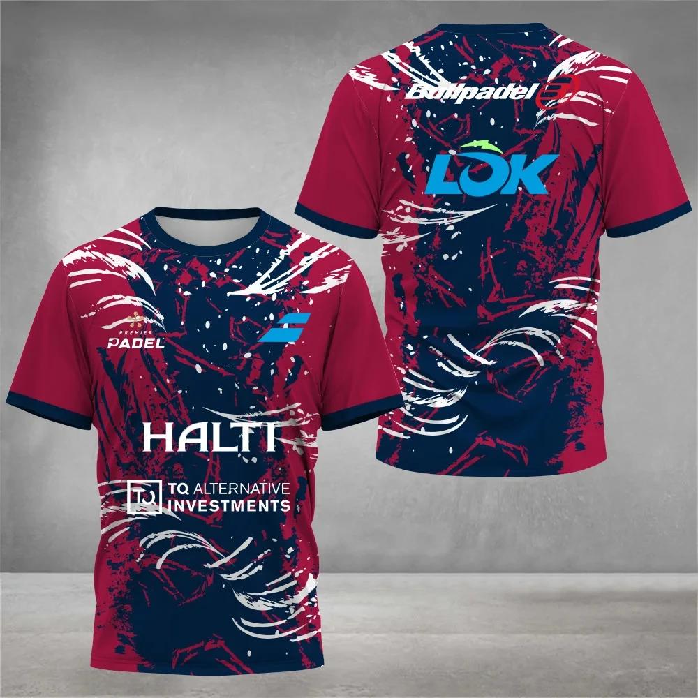 Sommer 3D-gedruckte Tennis-Trainings-Trikots Schnelltrocknend Atmungsaktiv Rundhalsausschnitt Kurzarm Blazer T-Shirt Herrenmode Freizeit Sportbekleidung