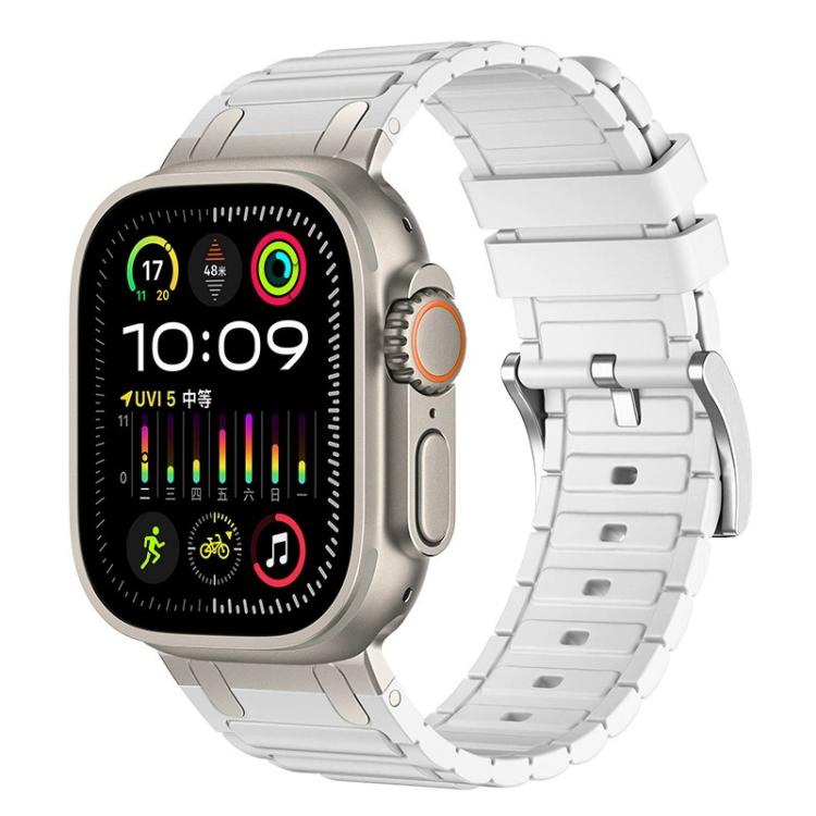 Reinforced I‑Shape Texture Soft Silicone Replacement Watch Band Strap For Apple Watch 38/40/41/42mm