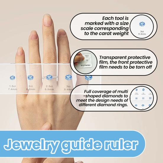1/3Pcs Rhinestone Measuring Ruler Transparent Acrylic Round Oval Square Rhinestone Size Measurement Ruler