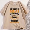 Funny Meat in Your Mouth T Shirt Causal Cotton Short Sleeve Fathers Day Tees Loose Printed Round Neck Mens Clothing Tops